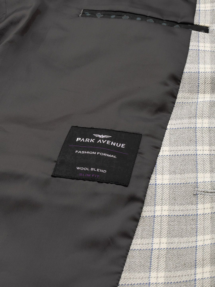 Park Avenue Slim Fit Checked Single Breasted Formal Blazer