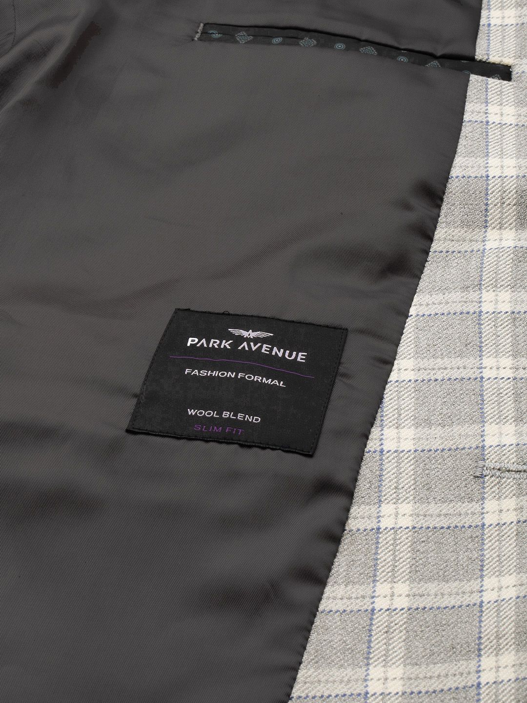 Park Avenue Slim Fit Checked Single Breasted Formal Blazer