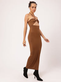 Haltered Icon Daring Cut-Out Bodycon Maxi Dress