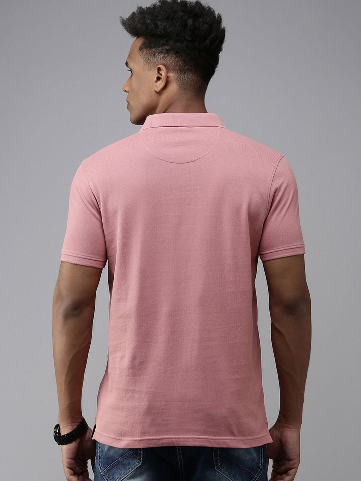 SPYKAR Minimal Graphic Printed Polo Collar Pure Cotton Slim Fit T-shirt