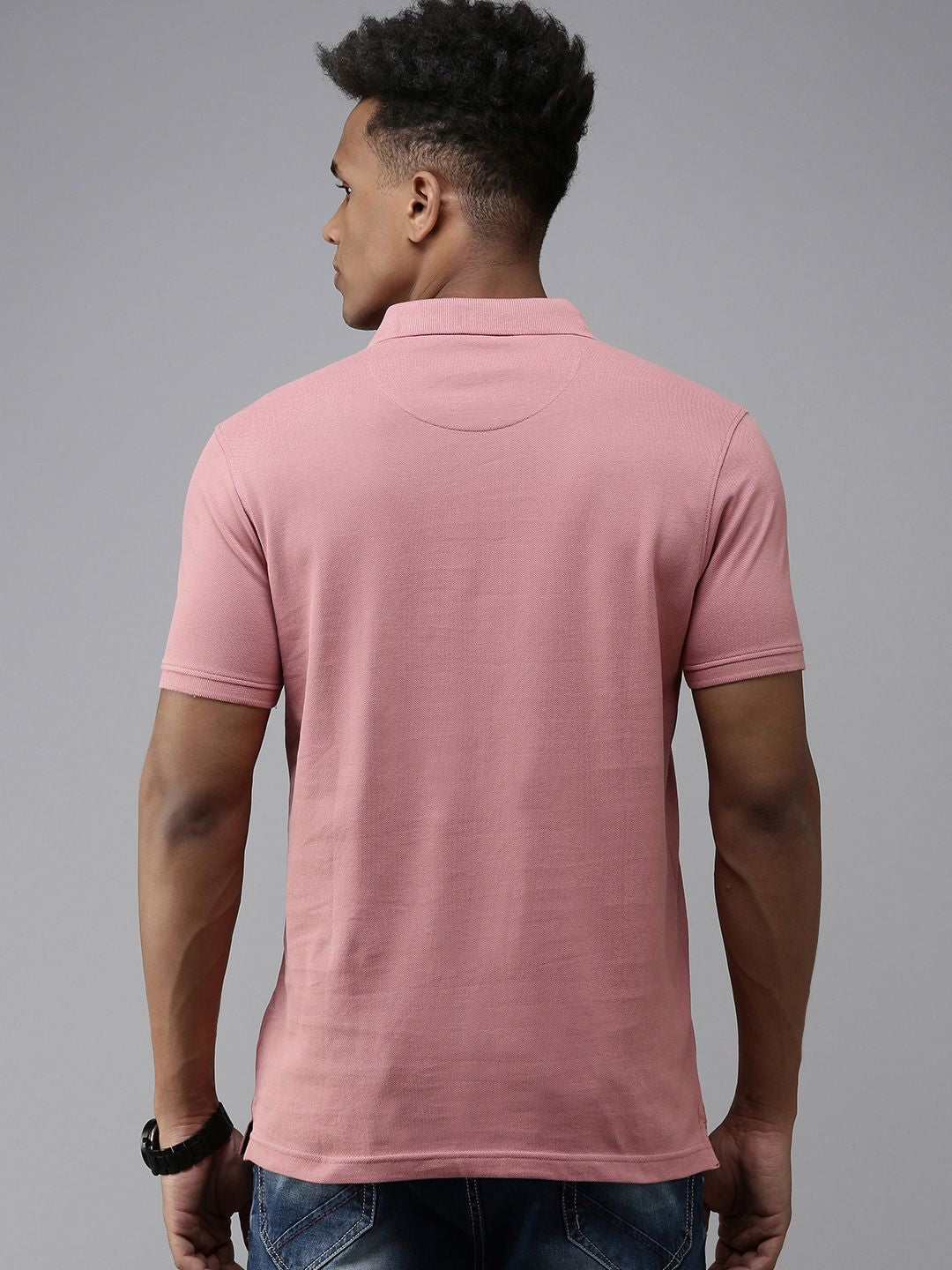 SPYKAR Minimal Graphic Printed Polo Collar Pure Cotton Slim Fit T-shirt