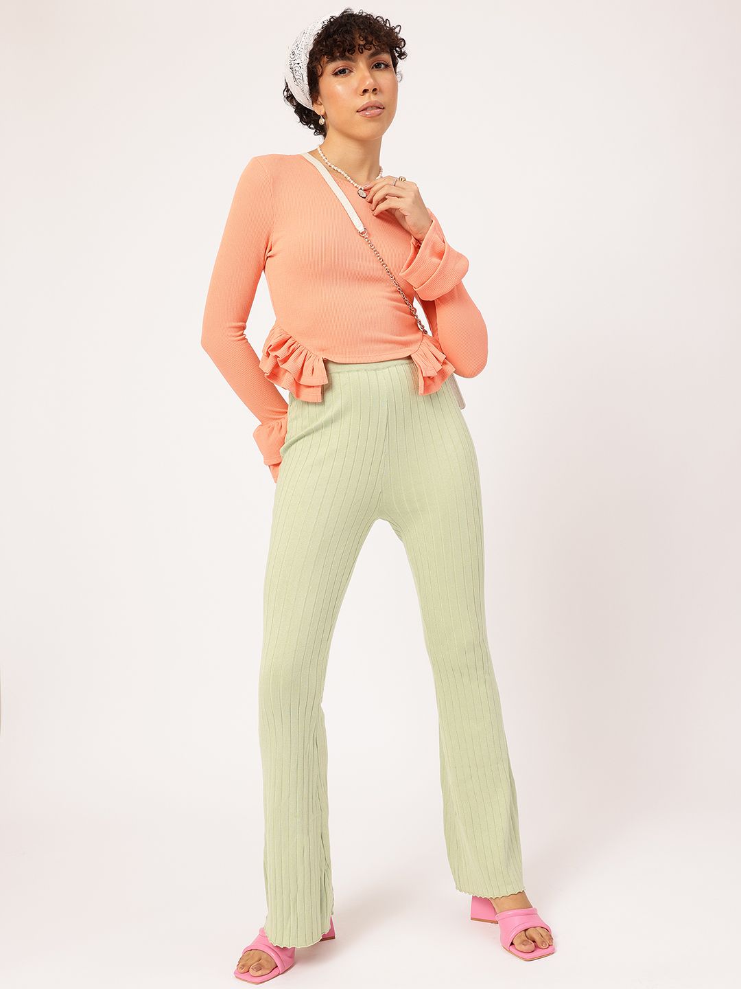 DressBerry Blush Cascade Layered Ruffles Top