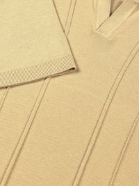 Thomas Scott Men Knit Striped Polo Collar T-shirt