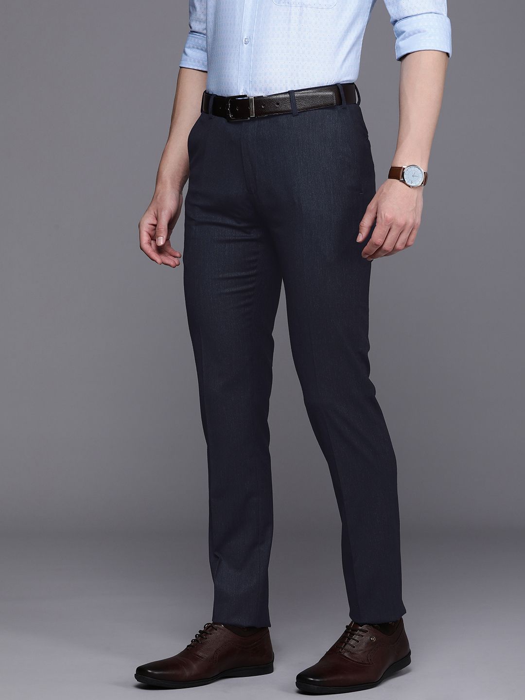 Raymond Men Solid Slim Fit Formal Trousers