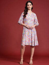 all about you  Floral Print A-line Midi Dress