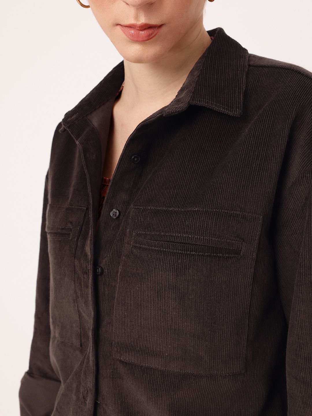 DressBerry Urban Chic Corduroy Shirt & Mini Skirt Co-Ords