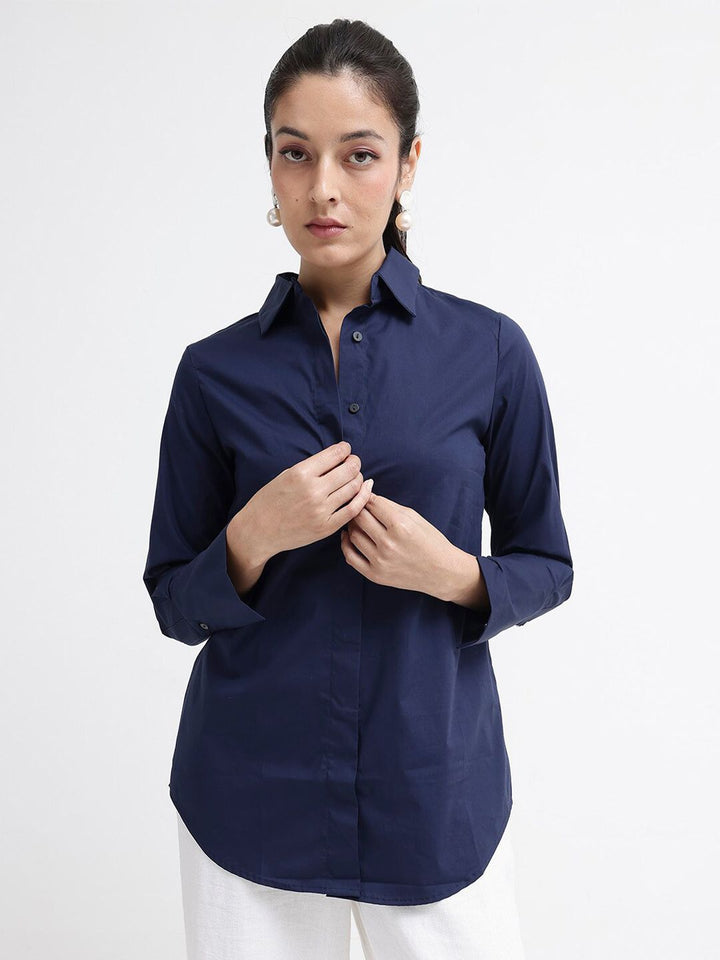 RAREISM Comfort Regular Fit Long Sleeves Spread Collar Cotton Opaque Formal Shirt