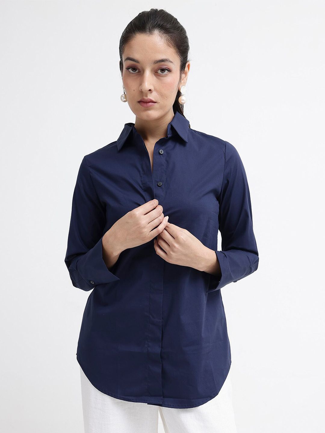 RAREISM Comfort Regular Fit Long Sleeves Spread Collar Cotton Opaque Formal Shirt