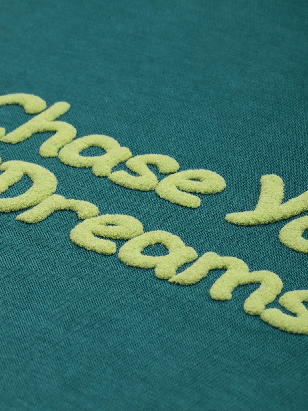 DILLINGER Women Typography Printed Embossed Oversized T-shirt