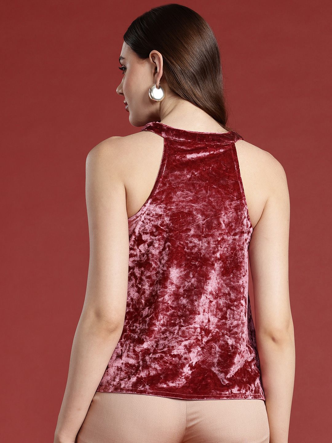 all about you Cowl Neck Velvet Top