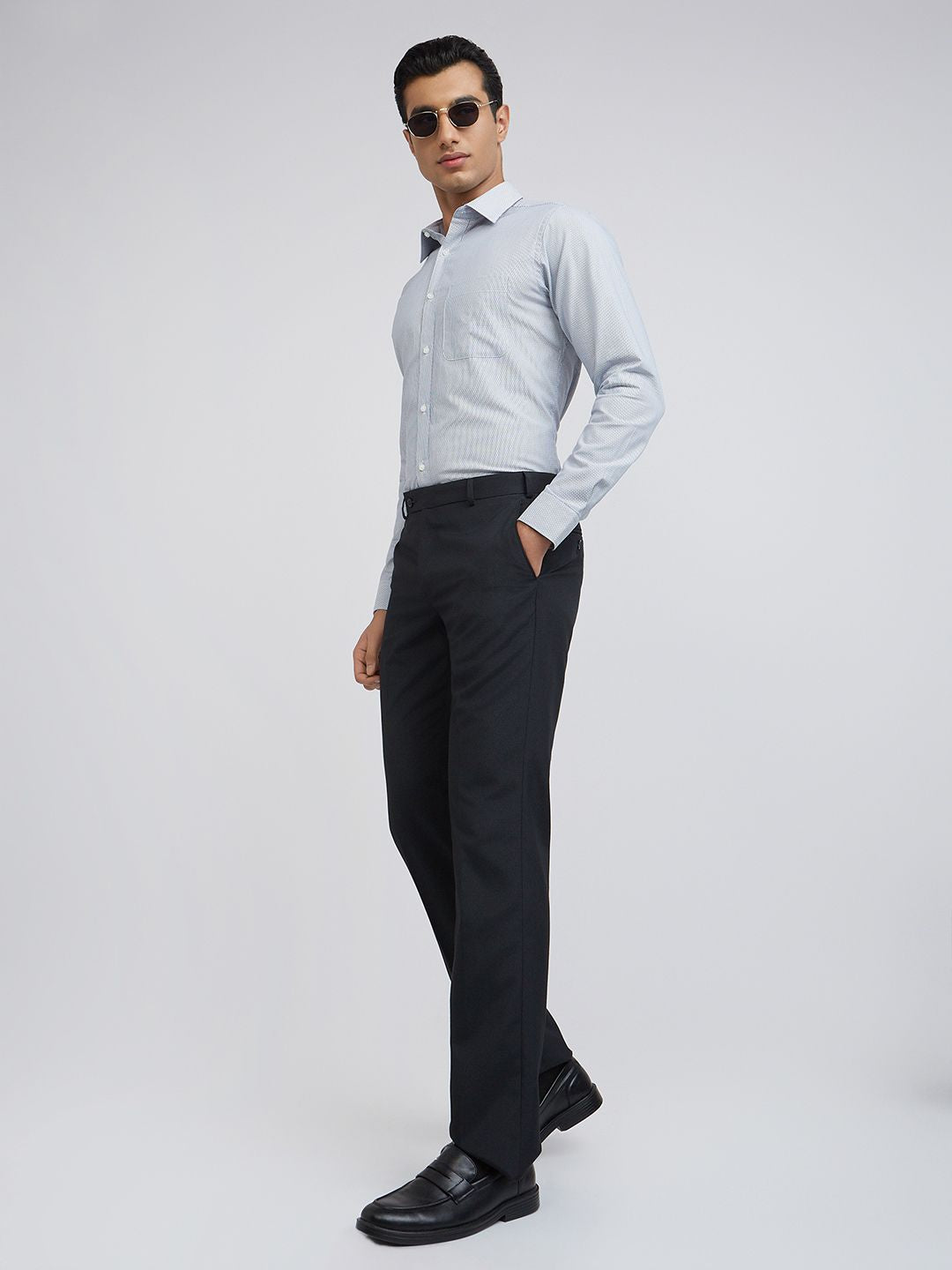 Raymond Pure Cotton Slim Fit Striped Formal Shirt