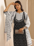 Libas Ethnic Motifs Printed Regular Gotta Patti Pure Cotton Kurta with Palazzos & Dupatta