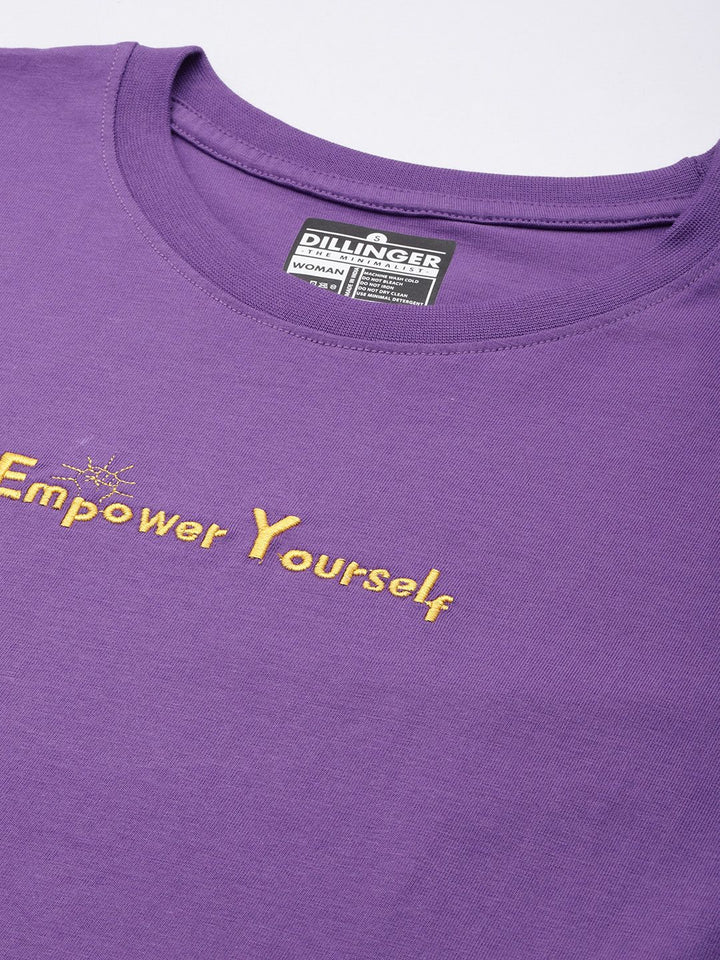 DILLINGER Typography Embroidered Pure Cotton Boxy T-shirt
