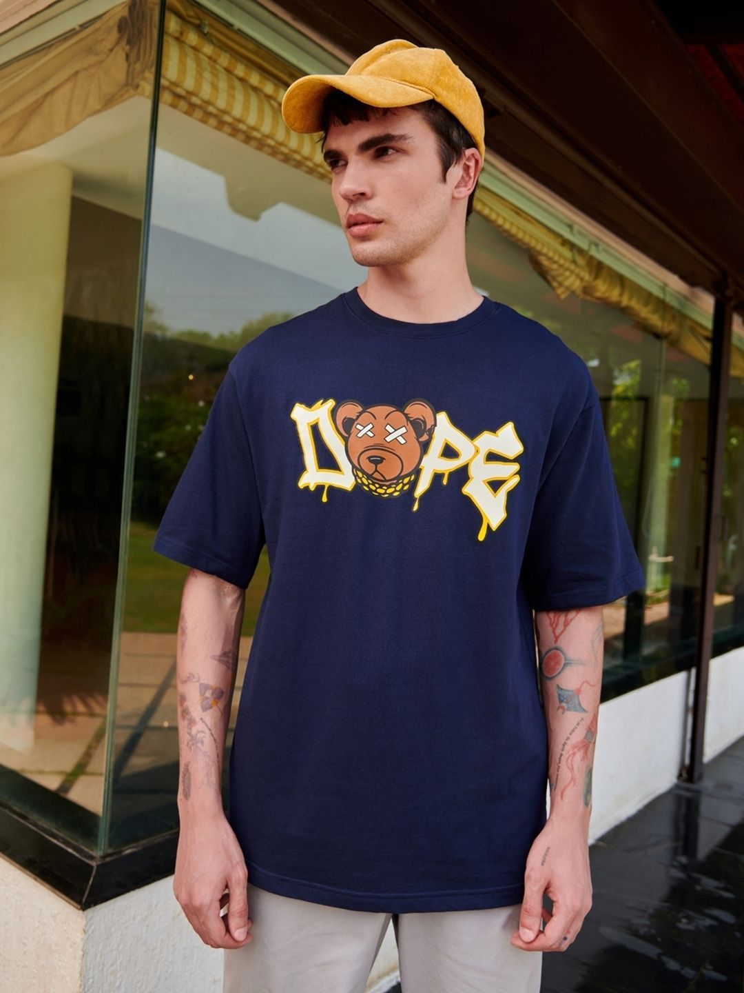 Bewakoof Dope Bear Graphic Printed Oversized T-shirt