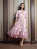 all about you Floral Print A-Line Midi Dress
