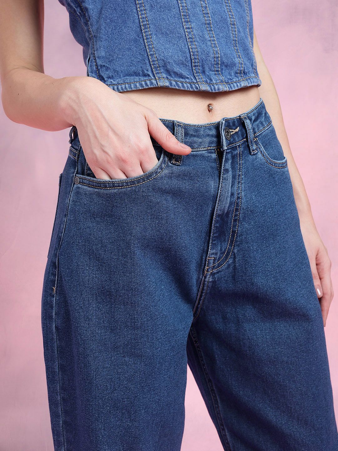 DressBerry Women Slouchy Fit High-Rise Jeans