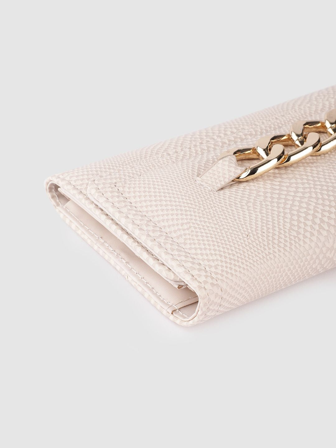 Lino Perros Women Snakeskin Textured Three Fold Wallet