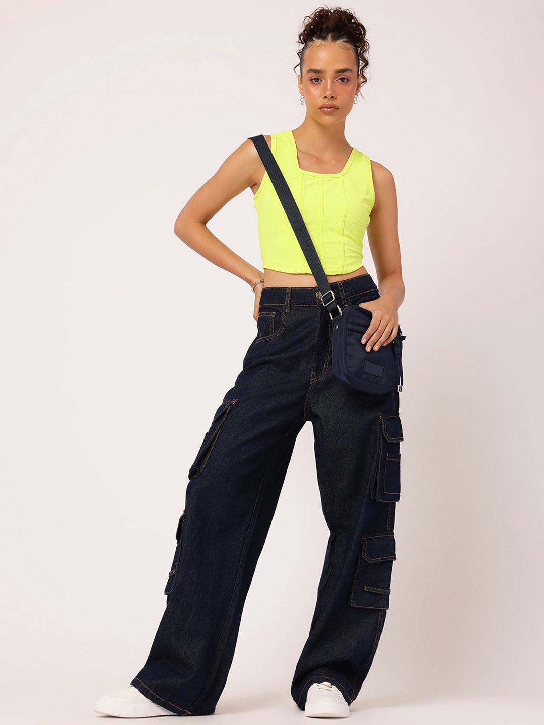 DressBerry Neon Pop Corset Style Crop Top