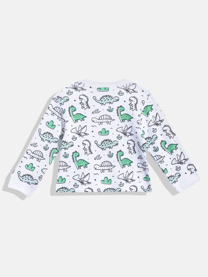 Moms Love Infant Boys Pure Cotton Printed Dungaree With T-Shirt