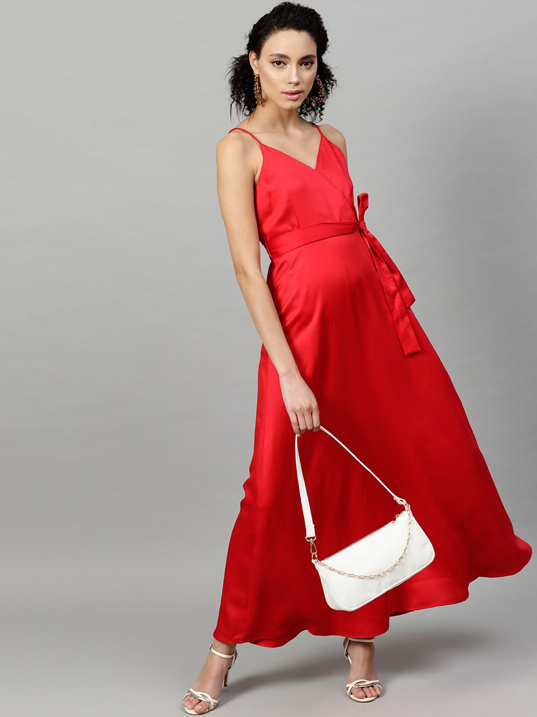 STREET 9 Women Red Solid Maxi Dress