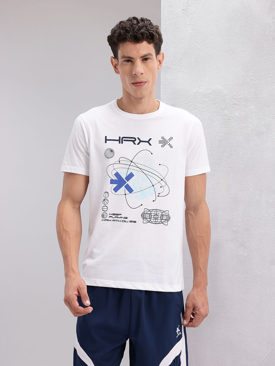HRX by Hrithik Roshan Conversational & Brand Logo Printed Lifestyle T-shirt