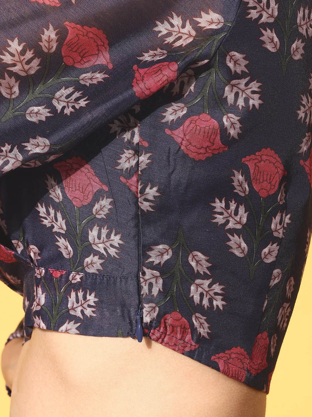 Shae by SASSAFRAS Navy Blue Printed Ready to Wear Lehenga Choli