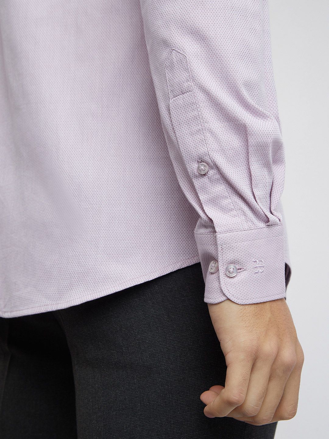 Raymond Self Design Slim Fit Pure Cotton Formal Shirt