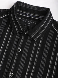 VASTRADO Men Classic Slim Fit Opaque Striped Casual Shirt