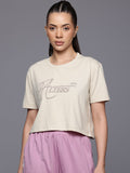 HRX by Hrithik Roshan Lifestyle Typography Print Crop T-shirt