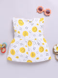 Happy Faces Infant Girls Smiley Printed Pure Cotton A-Line Dress