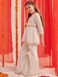 pspeaches Girls Paisley Printed Regular Kurta with Sharara