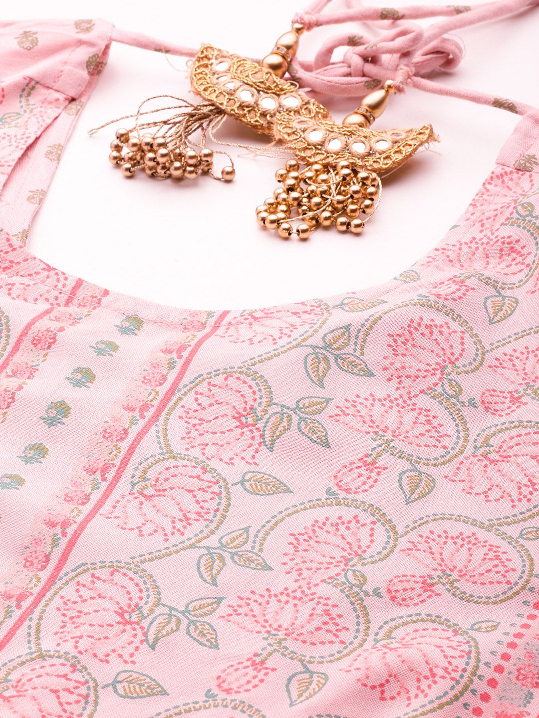 Anouk Floral Print Tie-Up Back Kurta with Salwar