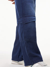 Bewakoof Men Wide Leg High-Rise Distressed Dark Jeans