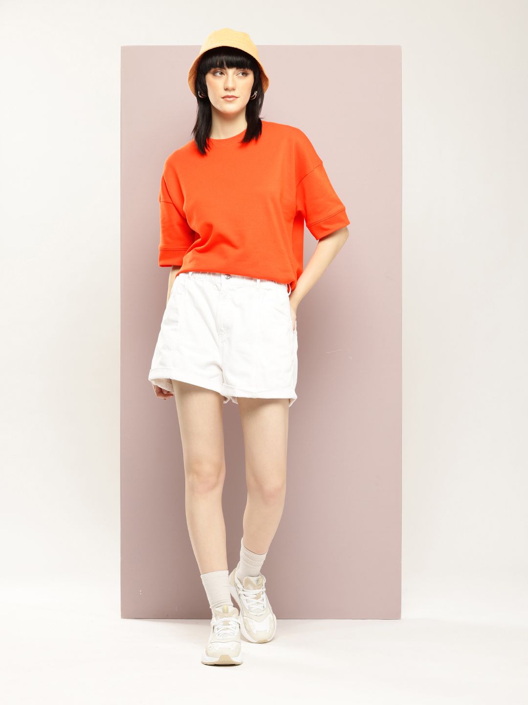DILLINGER Women Oversized Drop Shoulder Ultra Soft Drapey Cotton Crew Neck T-Shirt