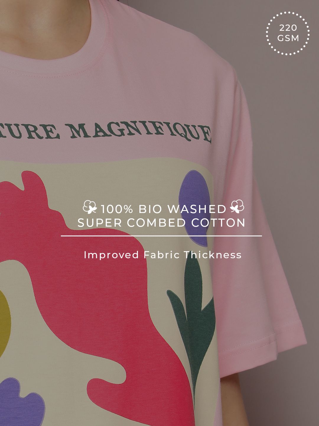 DILLINGER Graphic Printed Oversized Drop-Shoulder Sleeves Pure Cotton T-shirt