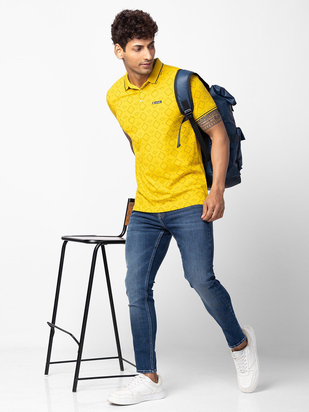 SPYKAR Men Printed Polo Collar Slim Fit T-shirt