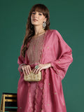 Indo Era Floral Embroidered Sequinned Kurta with Trousers & With Dupatta