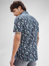 SPYKAR Men Abstract Printed Slim Fit Casual Shirt