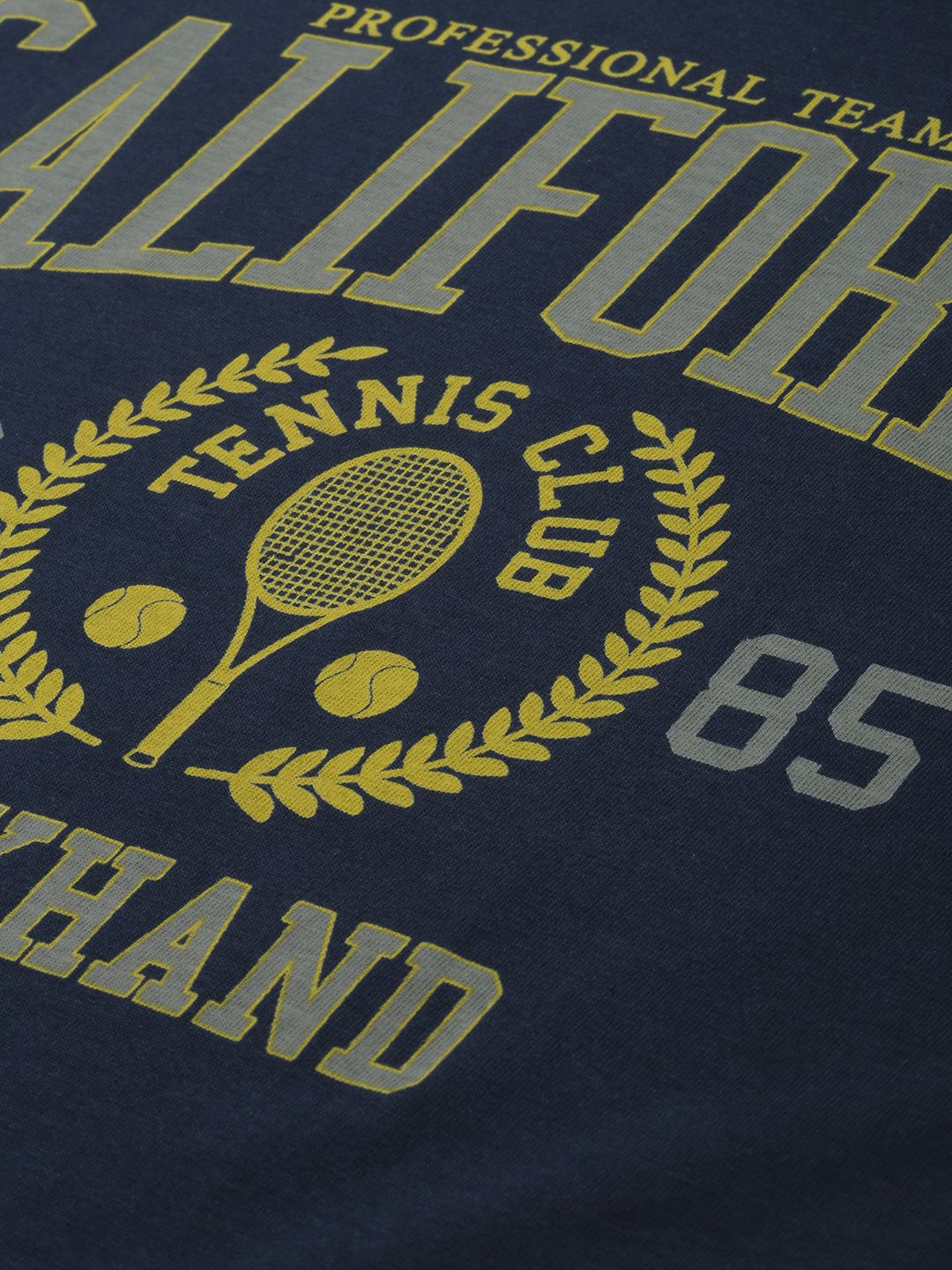 DILLINGER Men Navy Blue Varsity Printed Cotton T-shirt