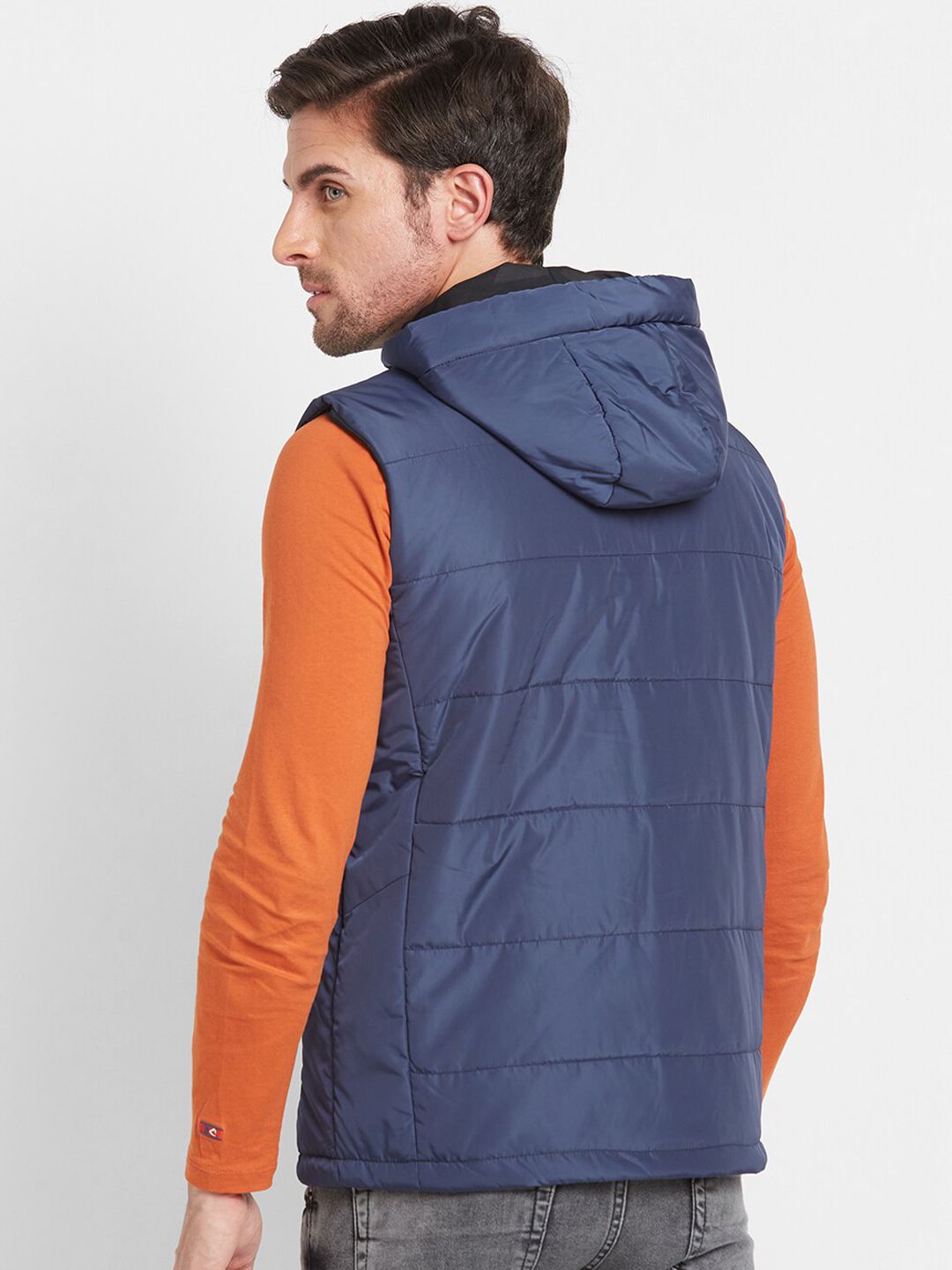 Being Human Hooded Sleeveless Quilted Jacket