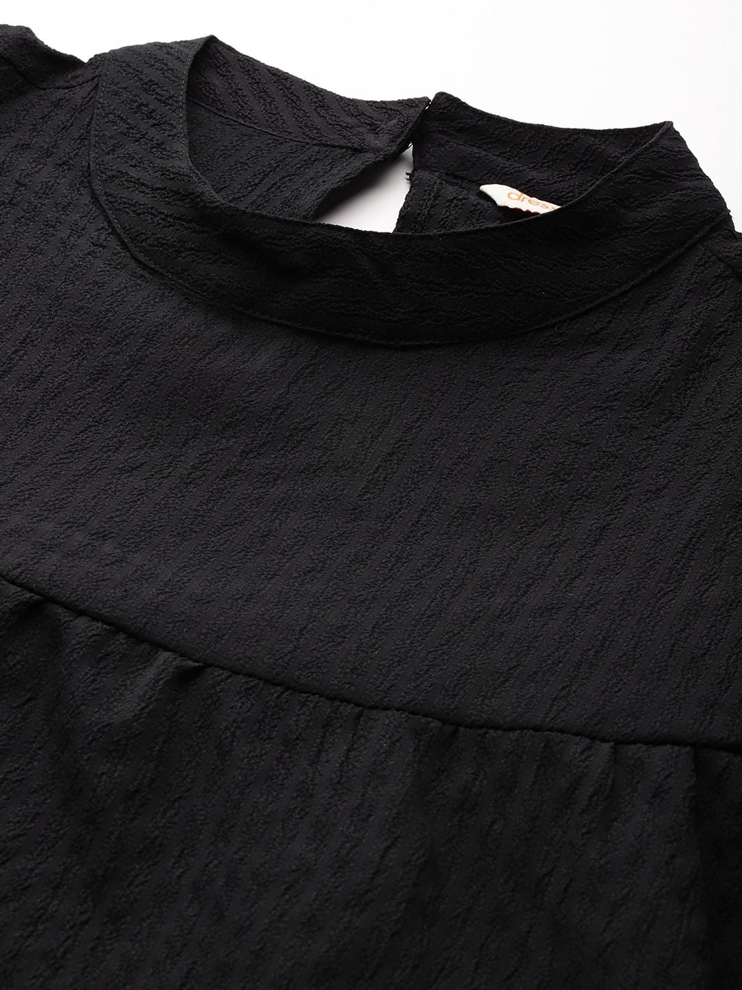 DressBerry Textured Puff Sleeve Empire Top