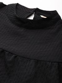 DressBerry Textured Puff Sleeve Empire Top