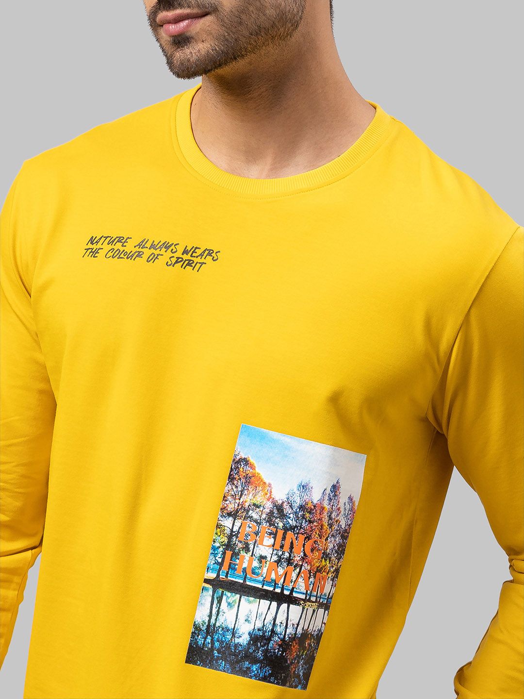 Being Human Men Yellow Graphic Printed Sweatshirt