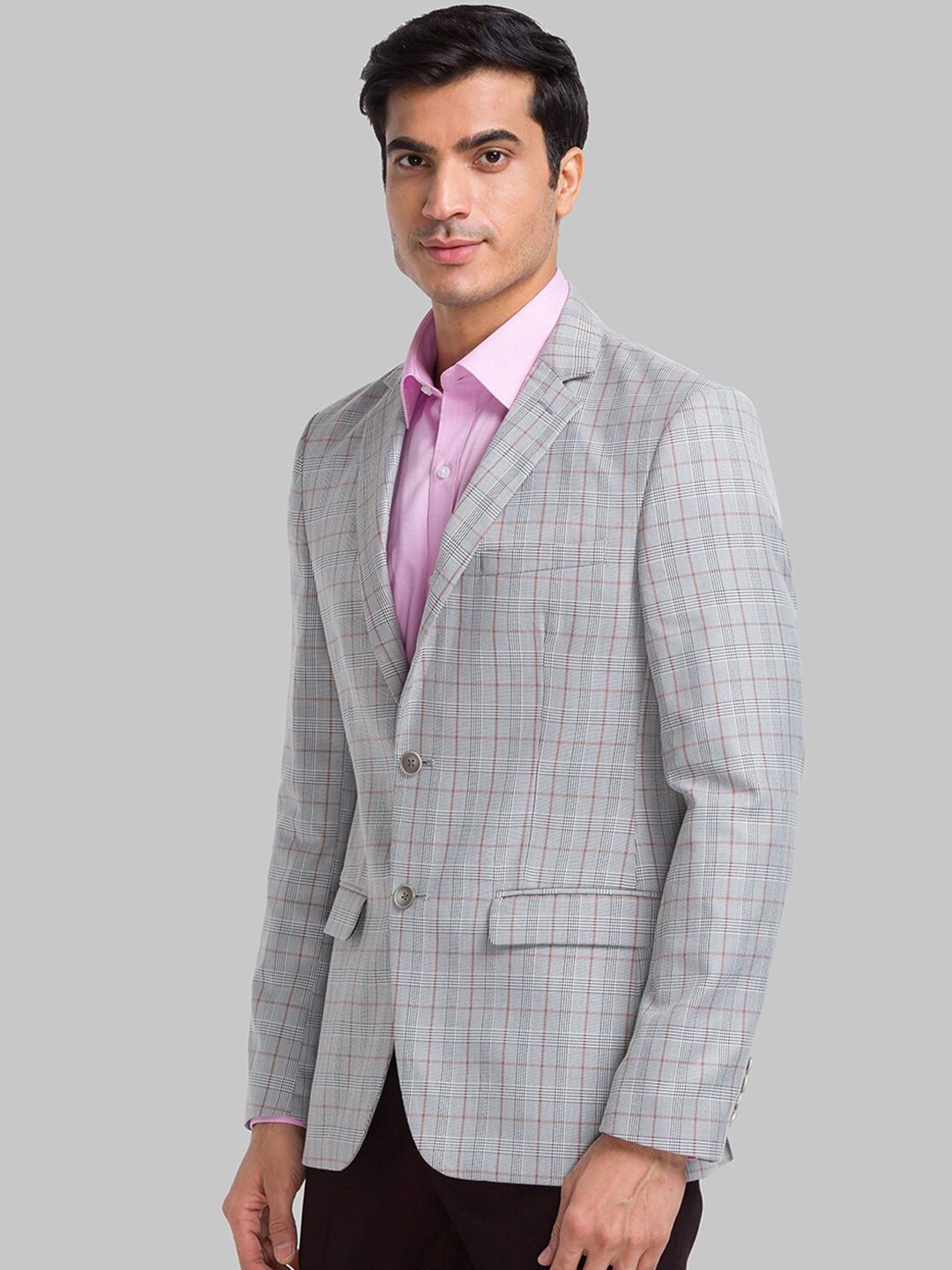 Park Avenue Checked Single-Breasted Slim-Fit Blazers