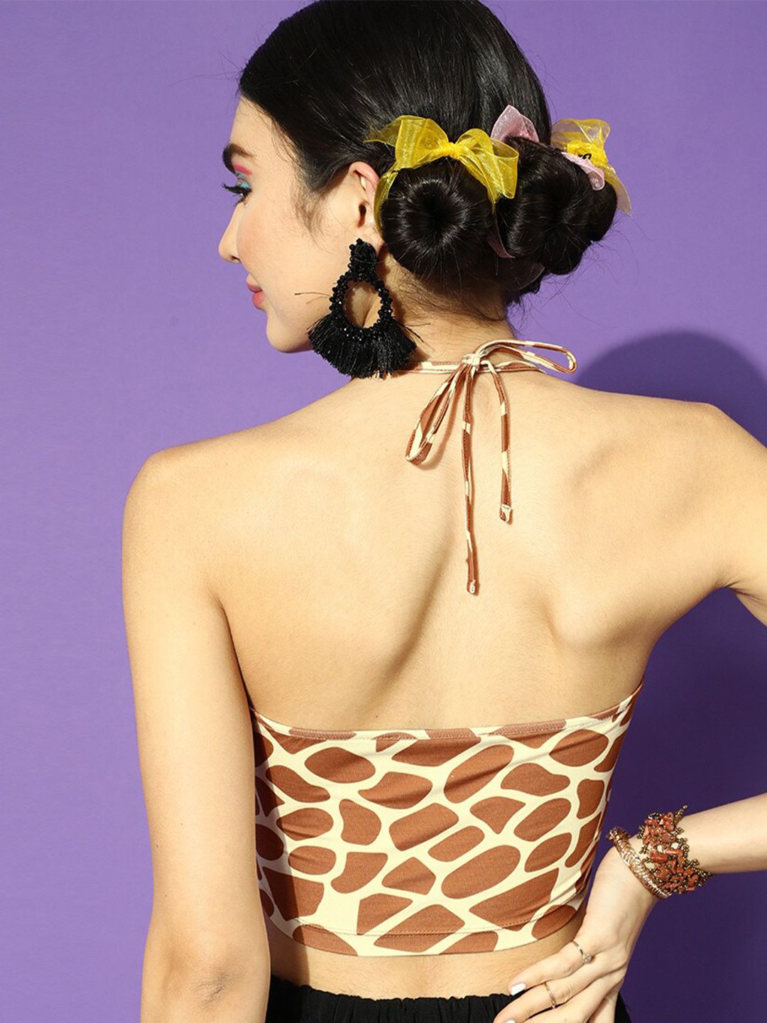 STREET 9 Women Chic Rust Animal Printed Top