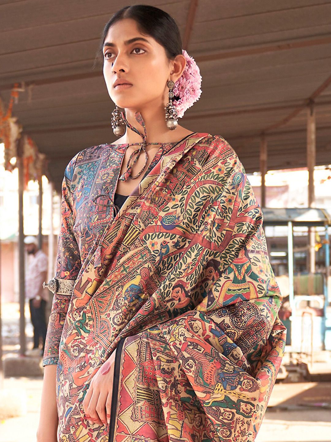 Saree mall Ethnic Motifs Printed Baluchari Sarees