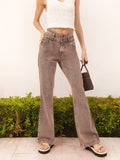 DressBerry Women Charming & Edgy Mid-Rise Bootcut Coloured Pure Cotton Jeans