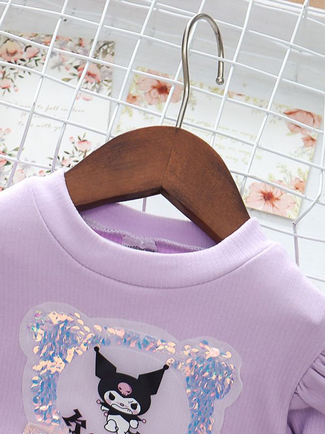 YK Girls Graphic Printed Ruffles Cotton Fit & Flare Dress