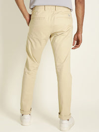 RARE RABBIT Jacob Solid Cotton Slim Fit Mid-Rise Trouser