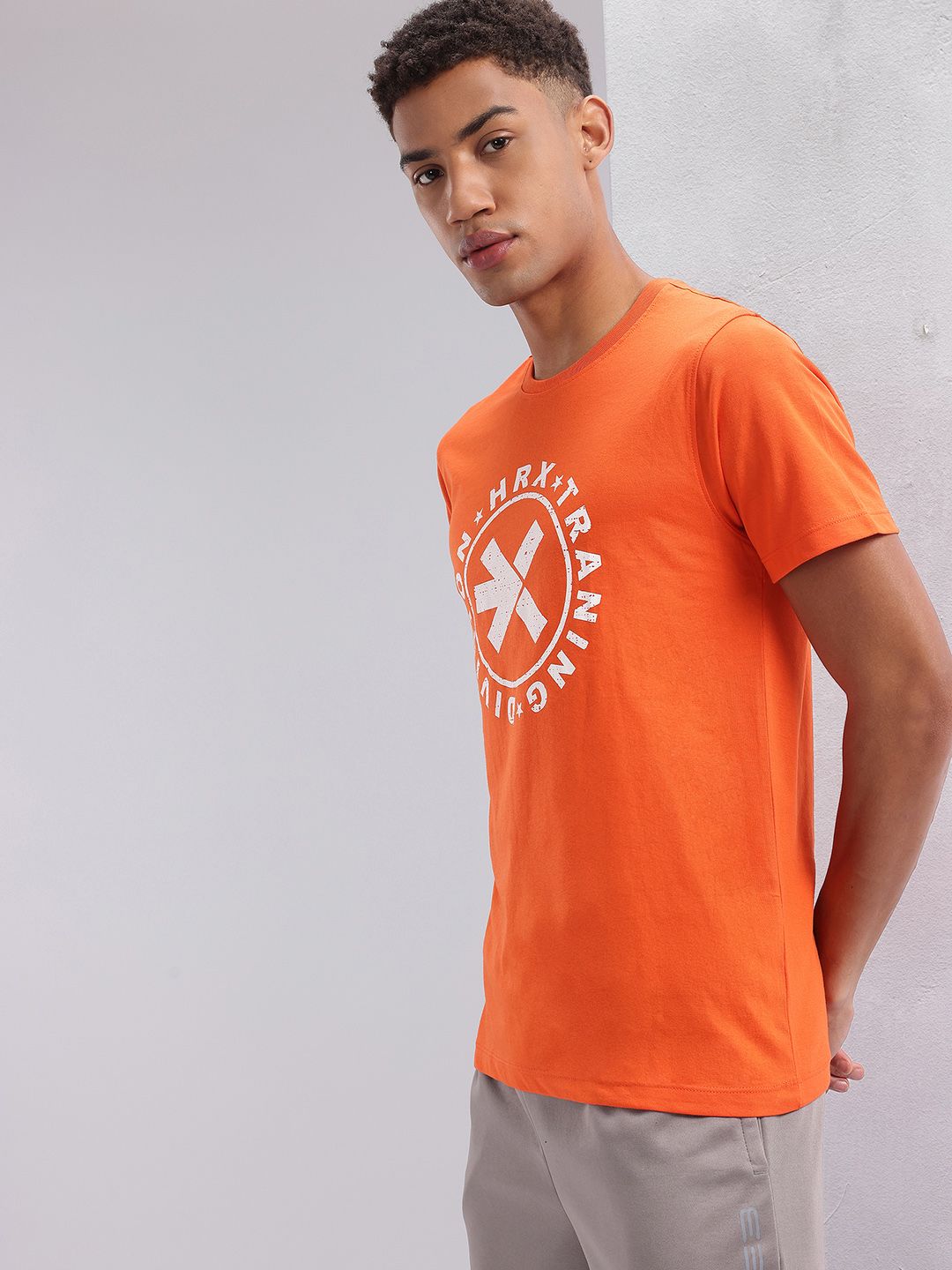 HRX by Hrithik Roshan Brand Logo Printed Training T-shirt